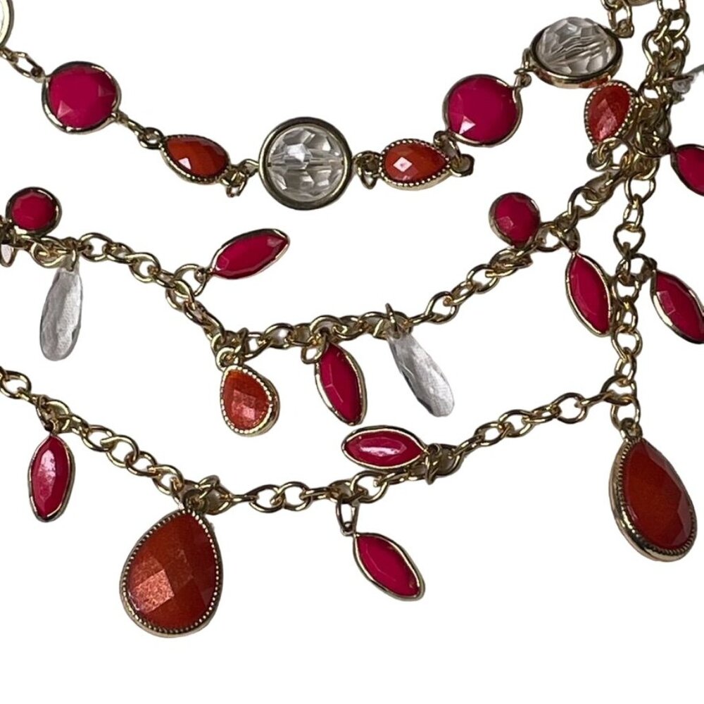 Vintage Multi Layered Gold Chain Statement Neckla… - image 6